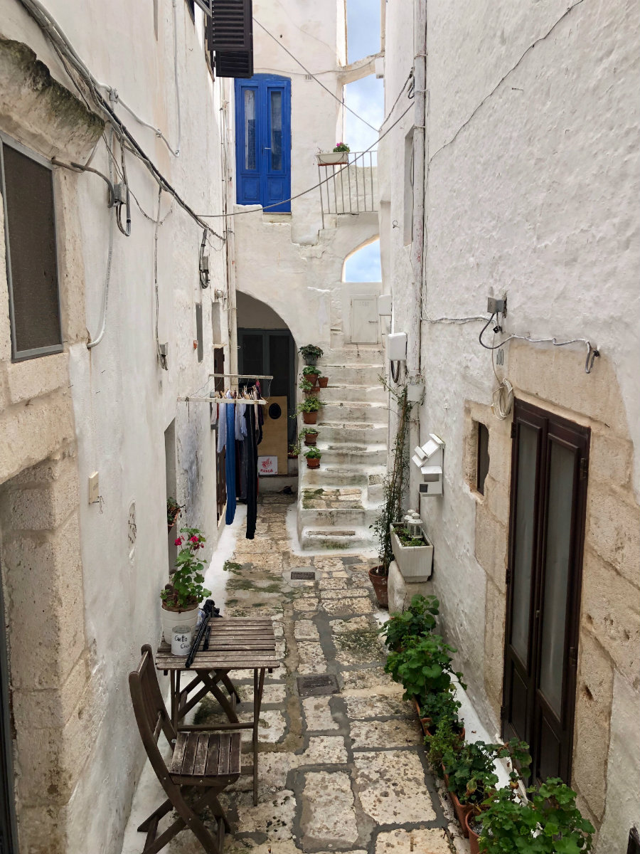 Adorable courtyard to someone's home in Ostuni Italy