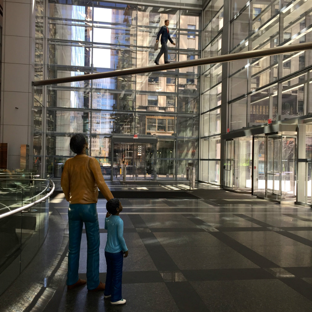 Looking at the lobby in the Comcast Center in Philadelphia.