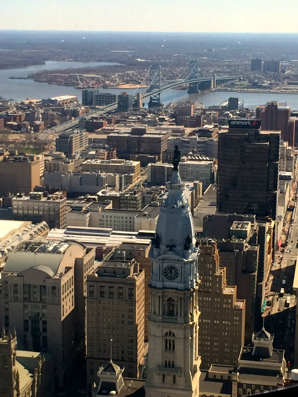View from One Liberty Observation Deck in Philadelphia.