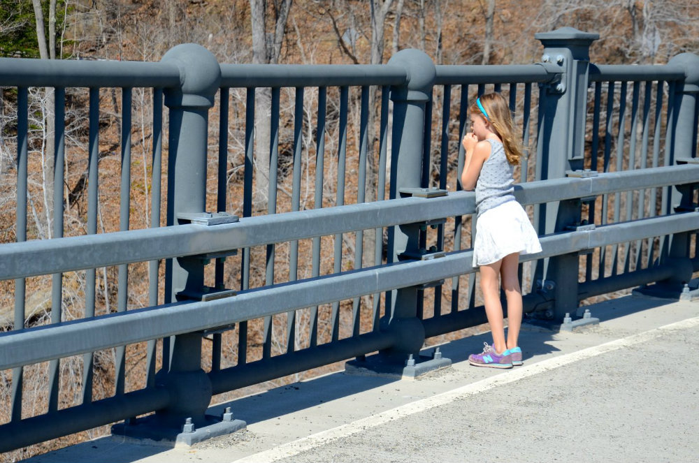 Looking out over the waterfall at New Croton Dam in Westchester, New York.