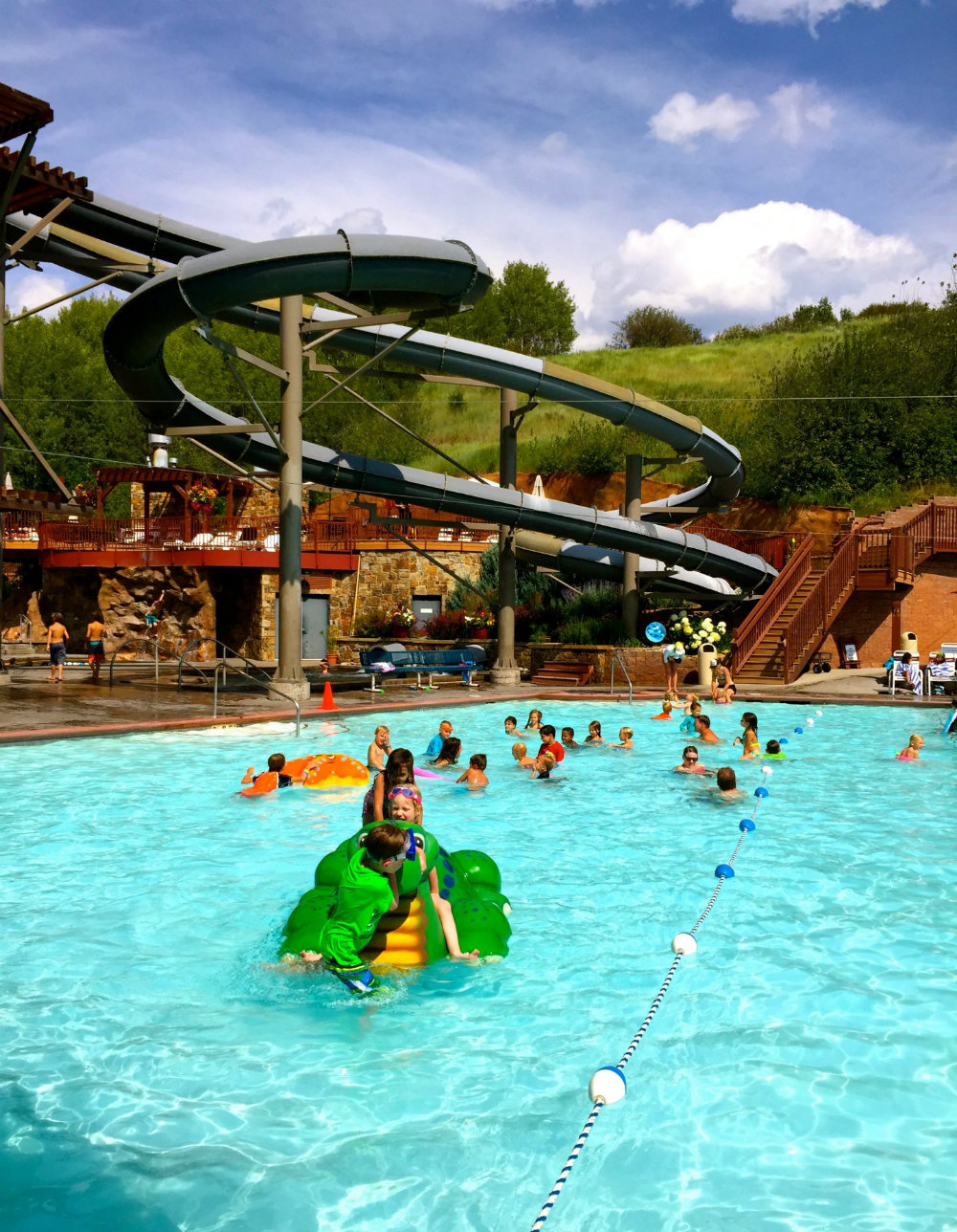 Water slide at Old Town Hot Springs in Steamboat Springs, CO.