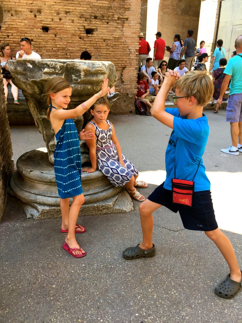 Playing in the Colosseum in Rome