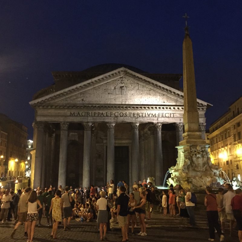 Pantheon in Rome at night.