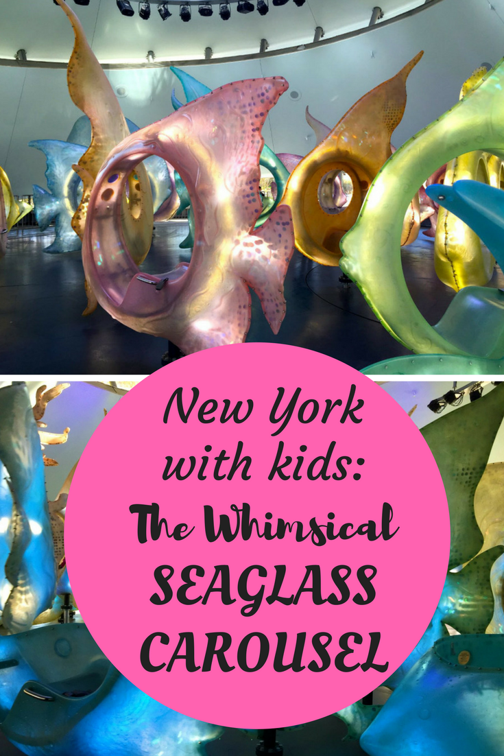 A unique experience for kids in New York Ciity is going for a ride on the Seaglass carousel in Battery Park.