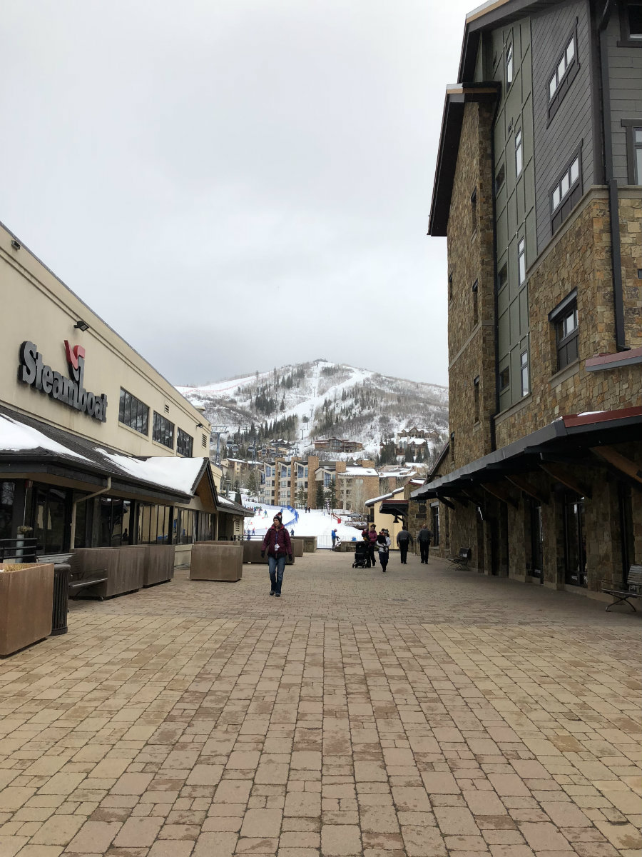 Walking around the mountain village of Steamboat Springs ski resort