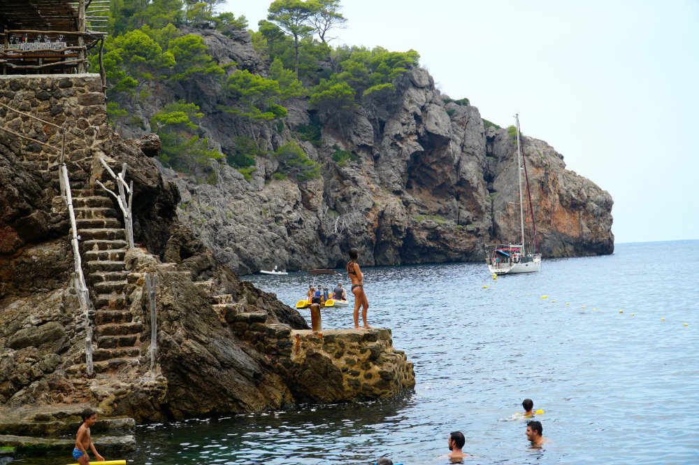 Swimming at Cala Deia in Mallorca.