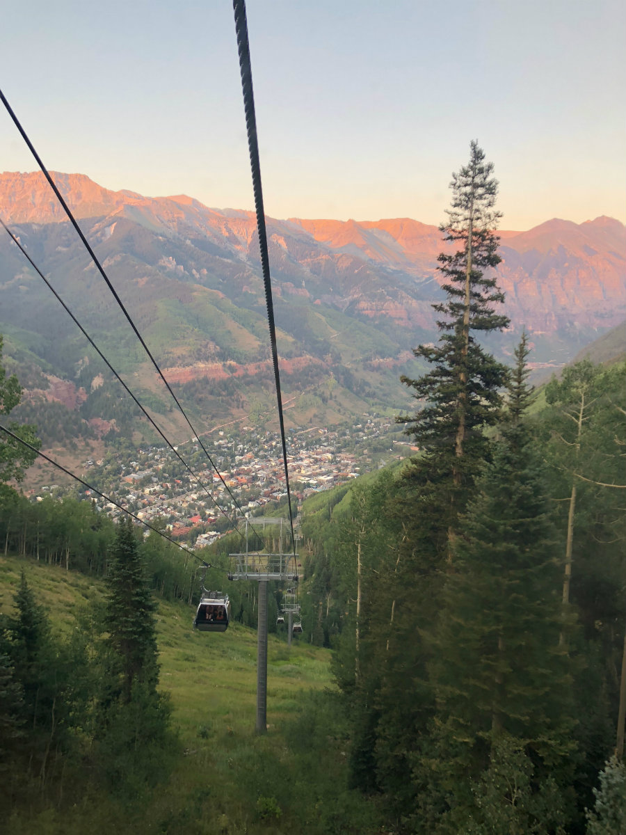 Taking the gondola from Telluride to Mountain Village