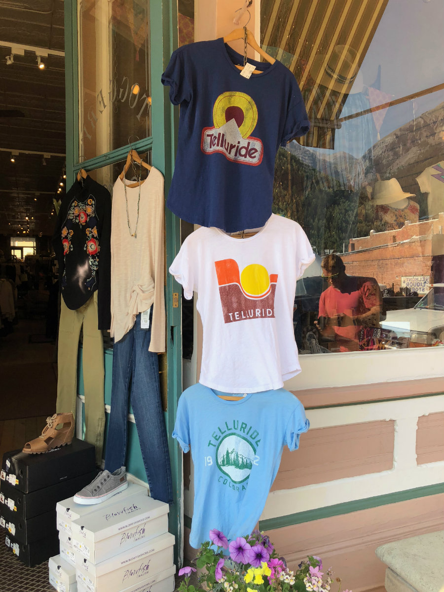 Walking and shopping in Telluride CO