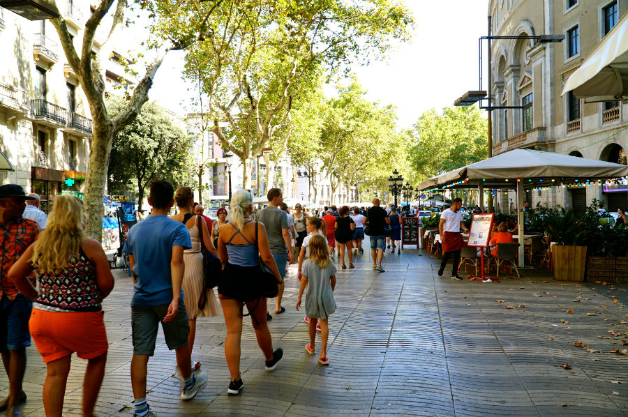 Walking on La Rambla on the day of the terrorist attack in Barcelona.