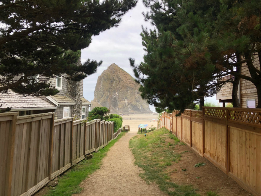 Approaching Haystack Rock in Cannon Beach Oregon