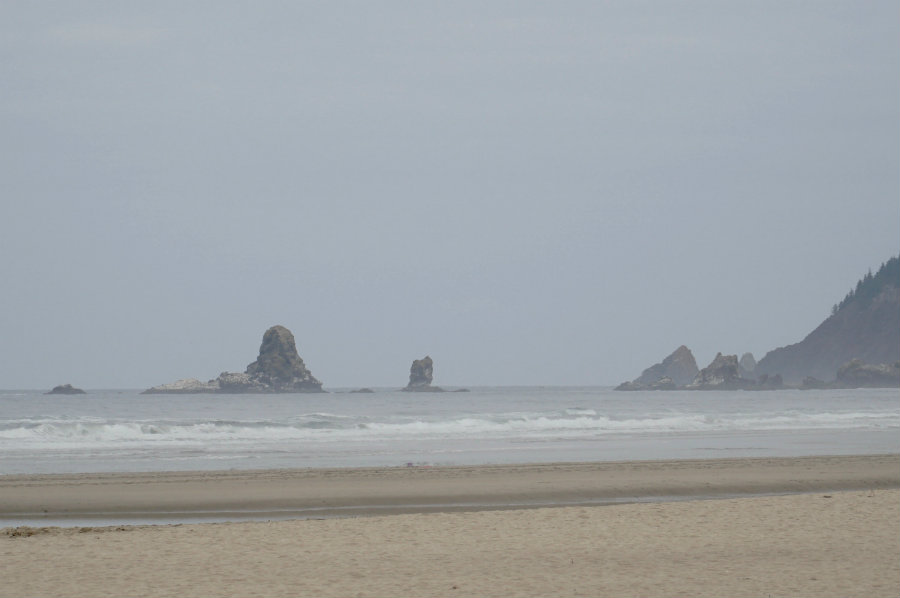 Walking on Cannon Beach on the Oregon Coast