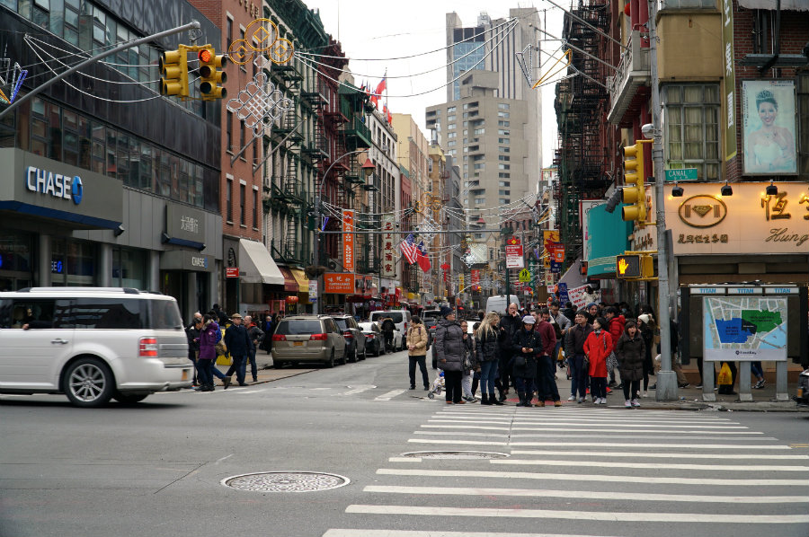Shopping on Canal Street in Chinatown NYC