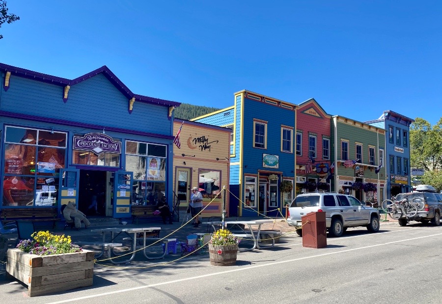 the colorful buildings of downtown Crested Butte