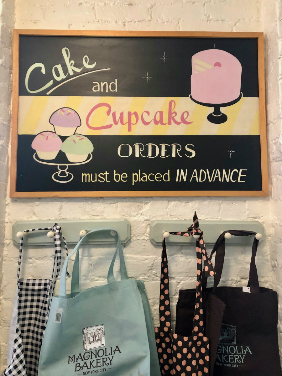 Eating cupcakes at Magnolia Bakery in the West Village
