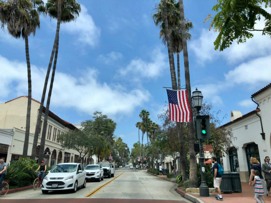Strolling State Street in Santa Barbara
