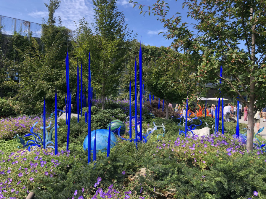 A walk through the Chihuly garden in Seattle.