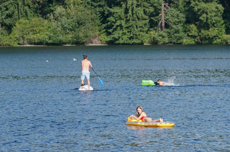 Swimming in Lake Washington in Seattle