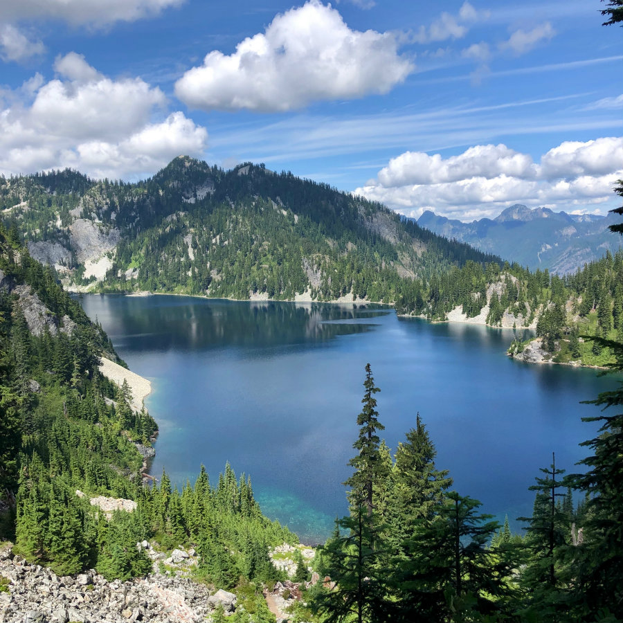 View of Snow Lake in the Snoqualmie Valley in Washington state