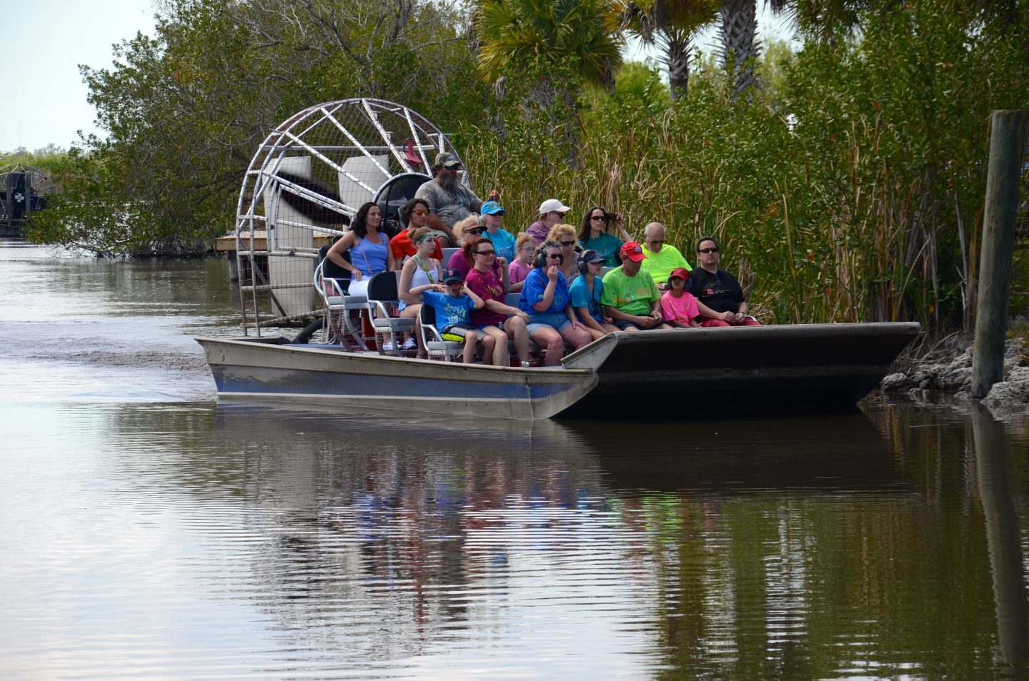 Enjoying an airboat ride at Wooten's in Naples Florida.