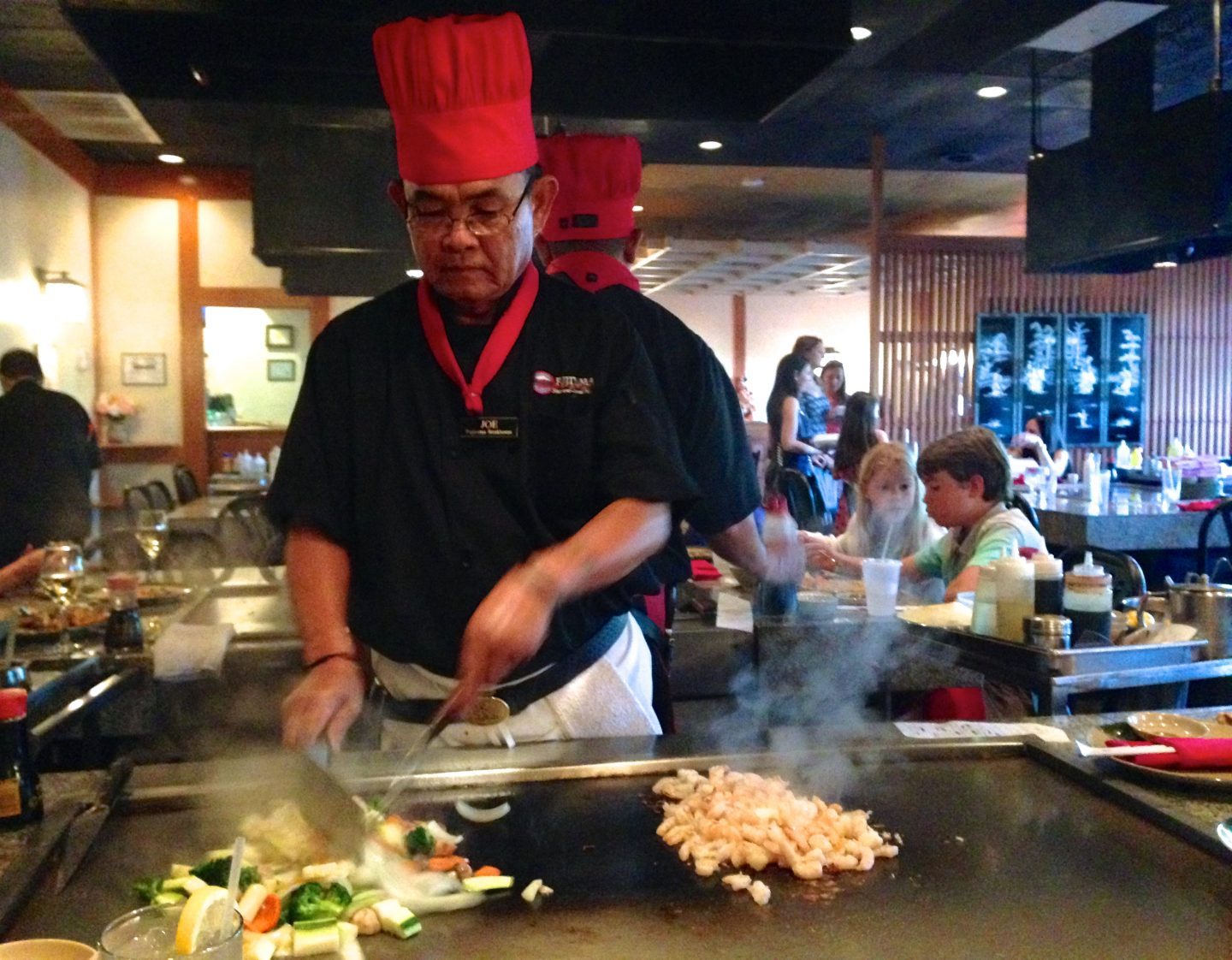 Eating Hibachi at Fujiyama in naples, Florida.