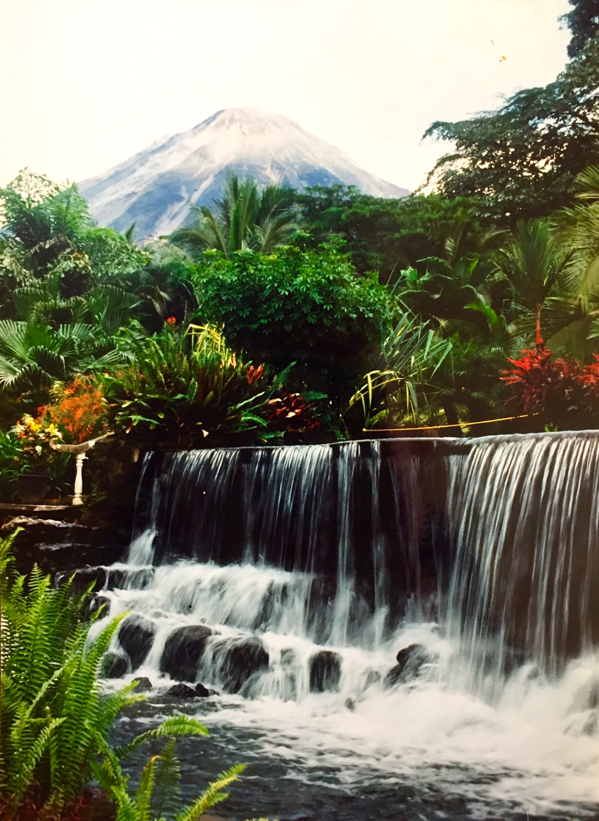 Travel Exchange - Enjoying the hot springs with volcano views in Arenal, Costa Rica.