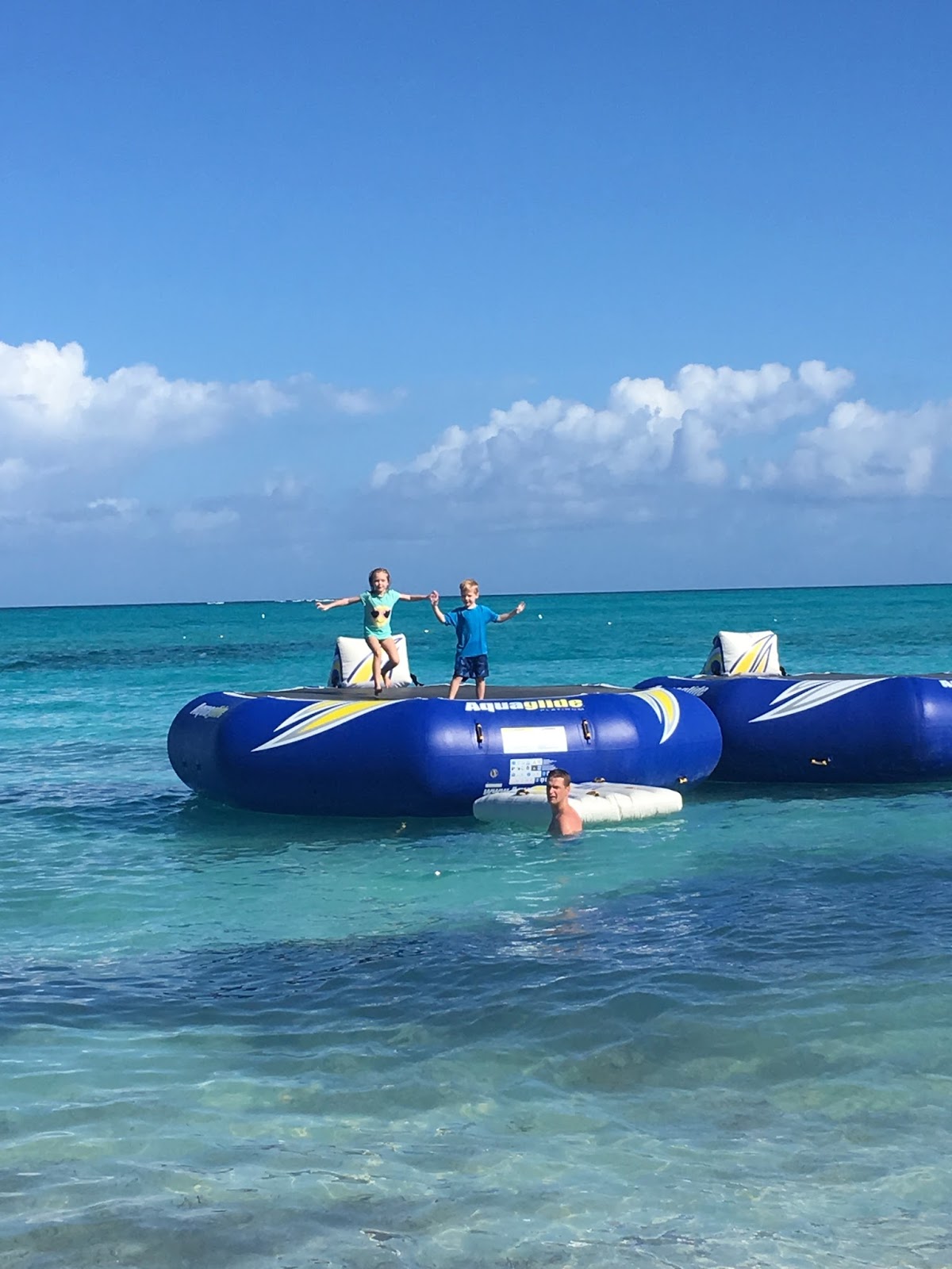 Water trampoline fun at Beaches resort on Turks and Caicos.