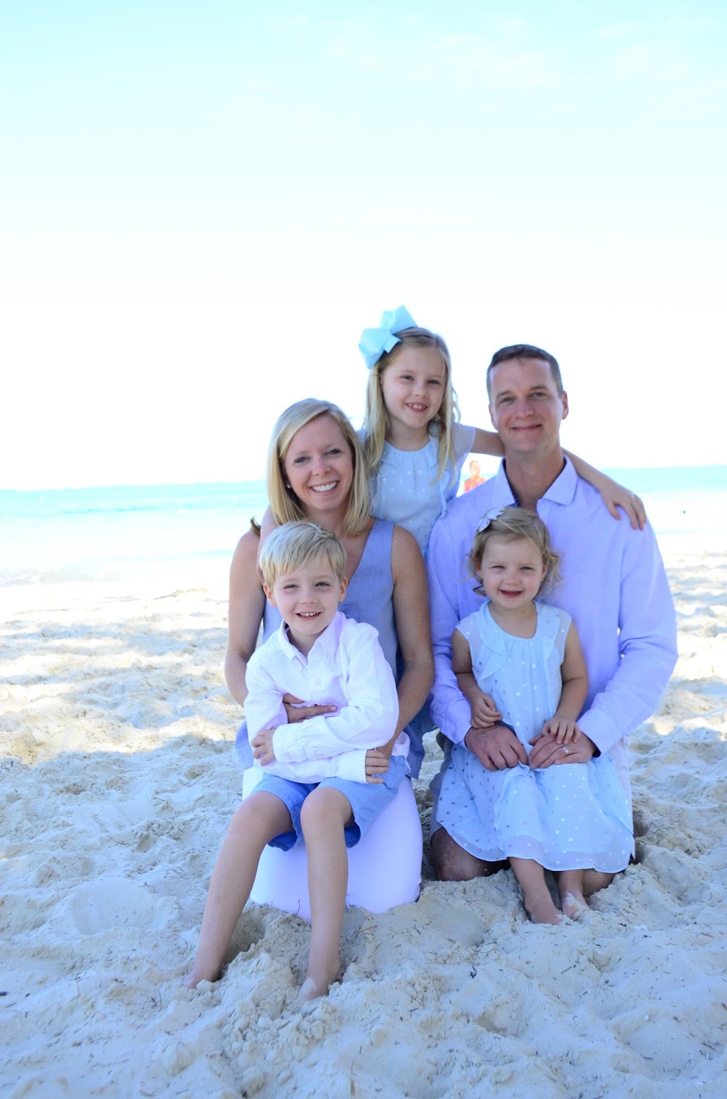 Family pic on the beach at Turks and Caicos.