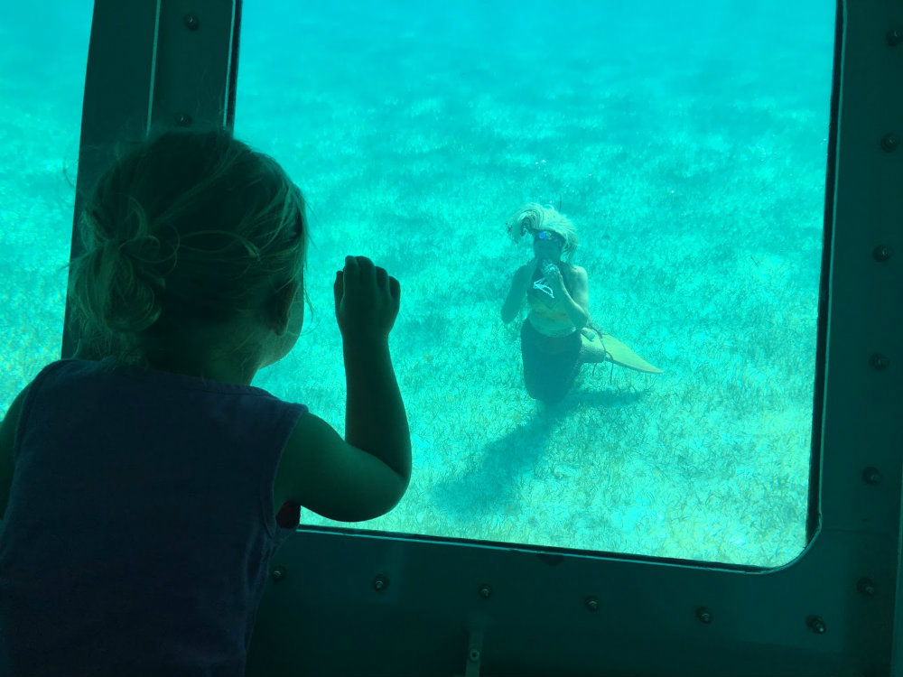 Mermaid spotting at Beaches resort on Turks and Caicos island.
