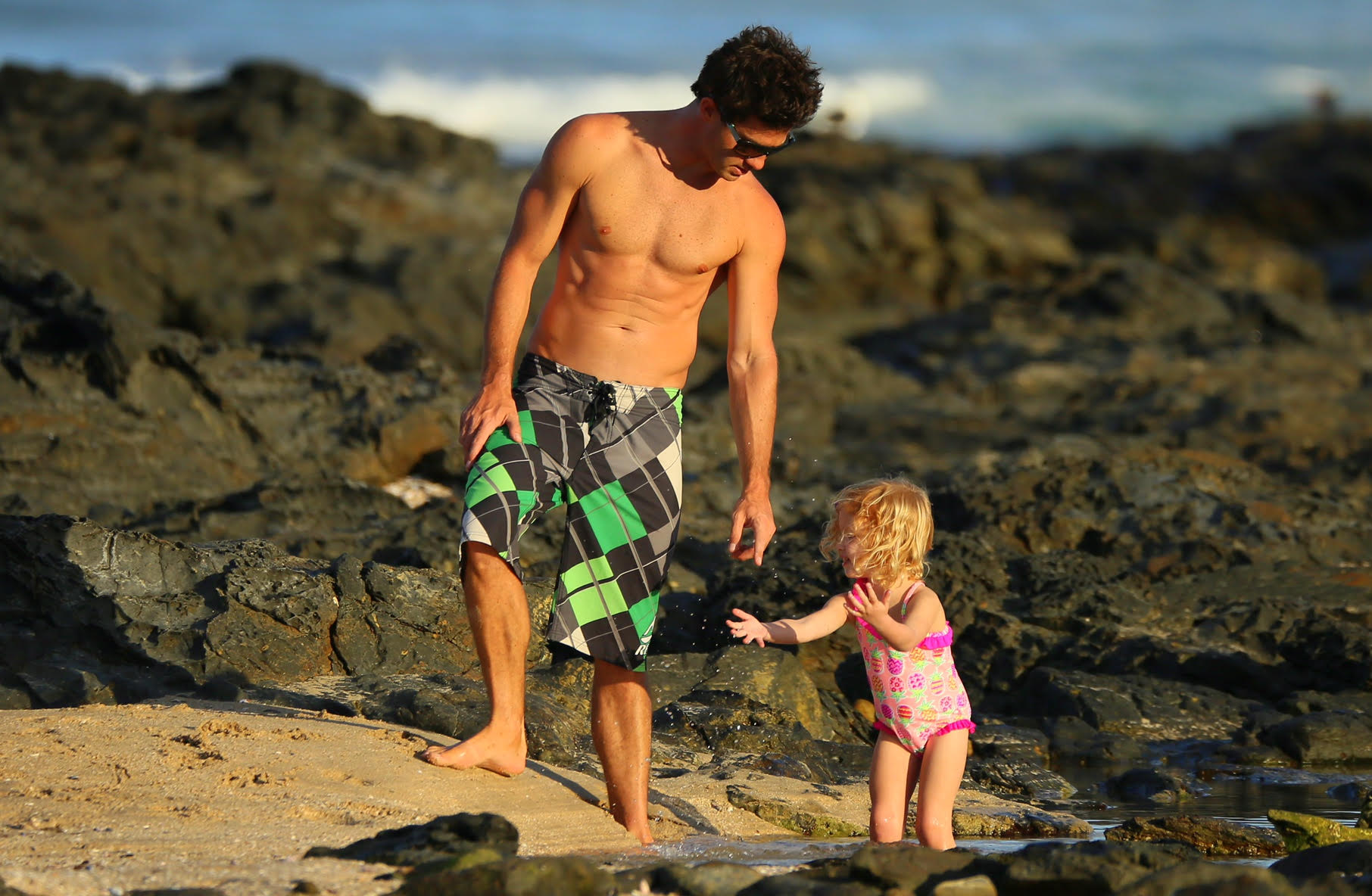 Taking a beach walk on family vacation in South Africa.