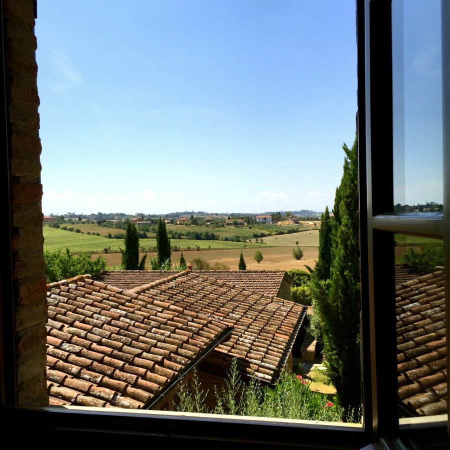 Travel talk, looking out the window in our Tuscan villa