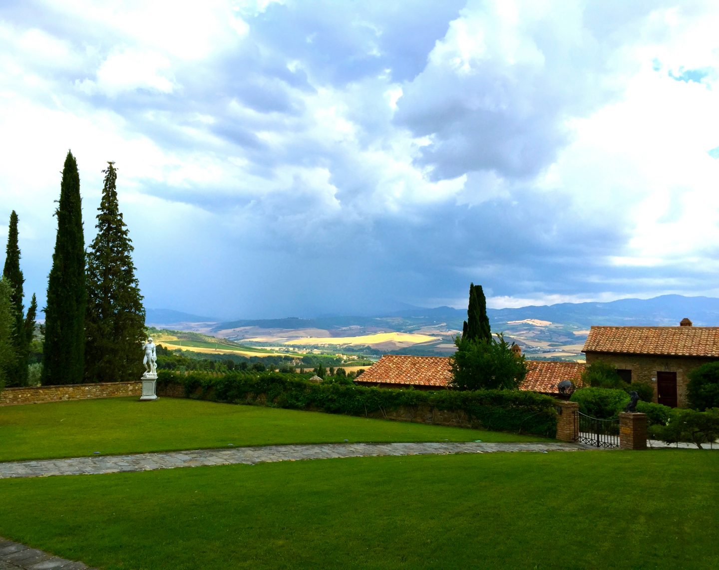 Walking around Tuscan winery Castello Banfi