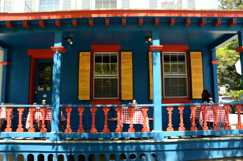 Cute cafe porch in Cold Spring, NY.