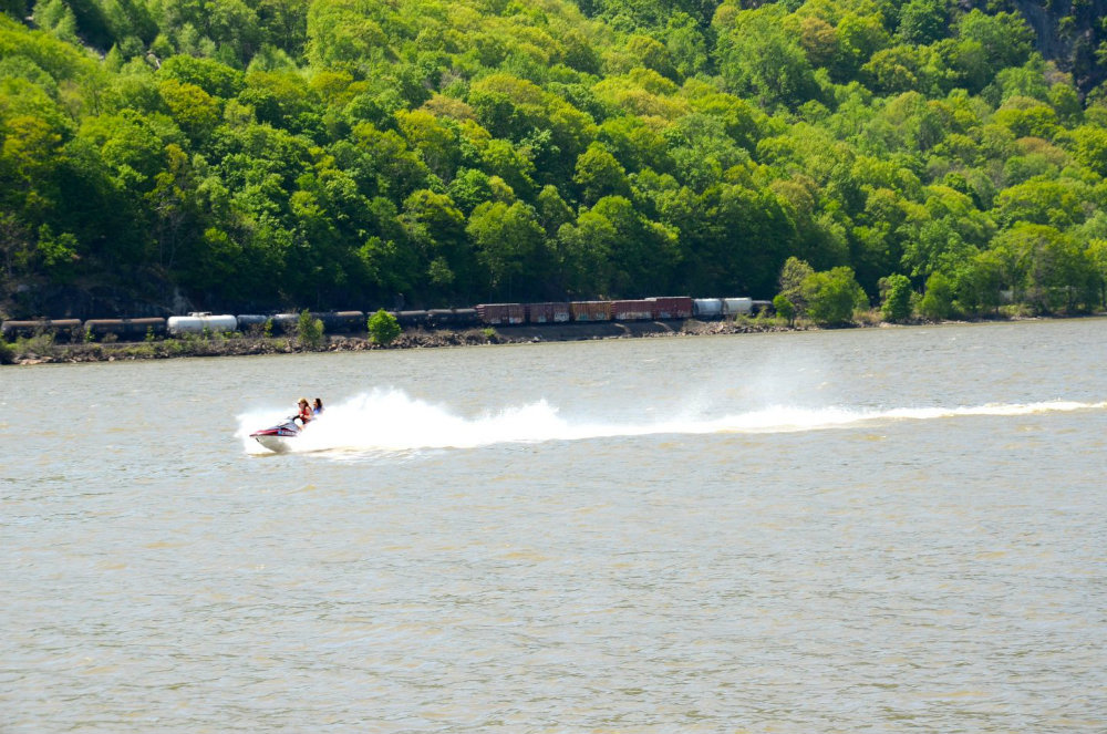 Watching the jet ski in Cold Spring, NY.