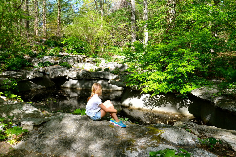 Sitting by the stream in Cold Spring, NY.