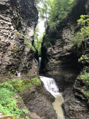 Hiking through Watkins Glen State Park waterfalls