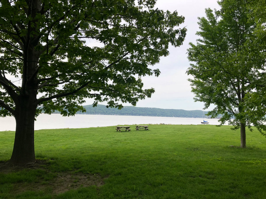 A day out in Matthessien Park in Irvington, NY in Westchester County with views of the Hudson River