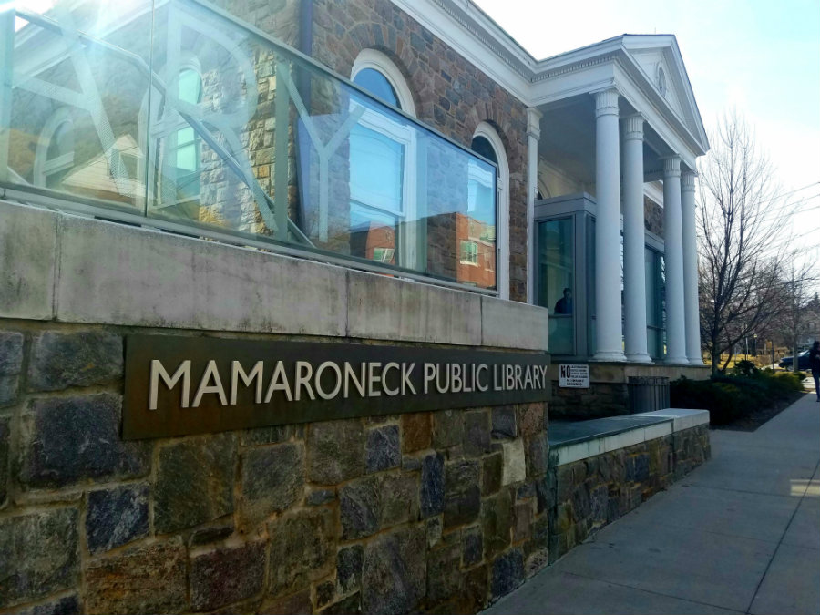 Spending time at the Mamaroneck Public Library in Mamaroneck, NY