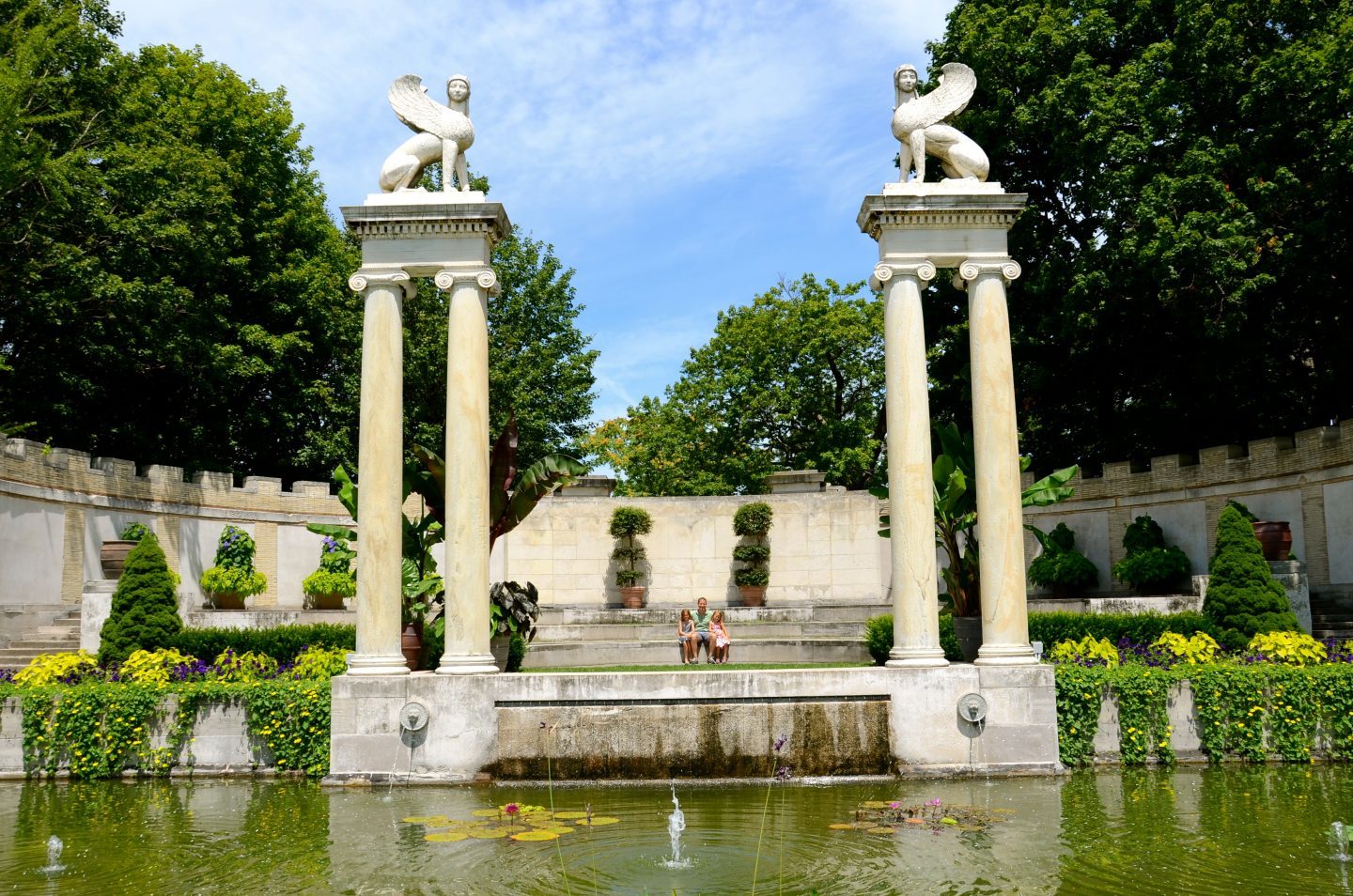 Taking a break at the exquisite Untermyer Park and Gardens.