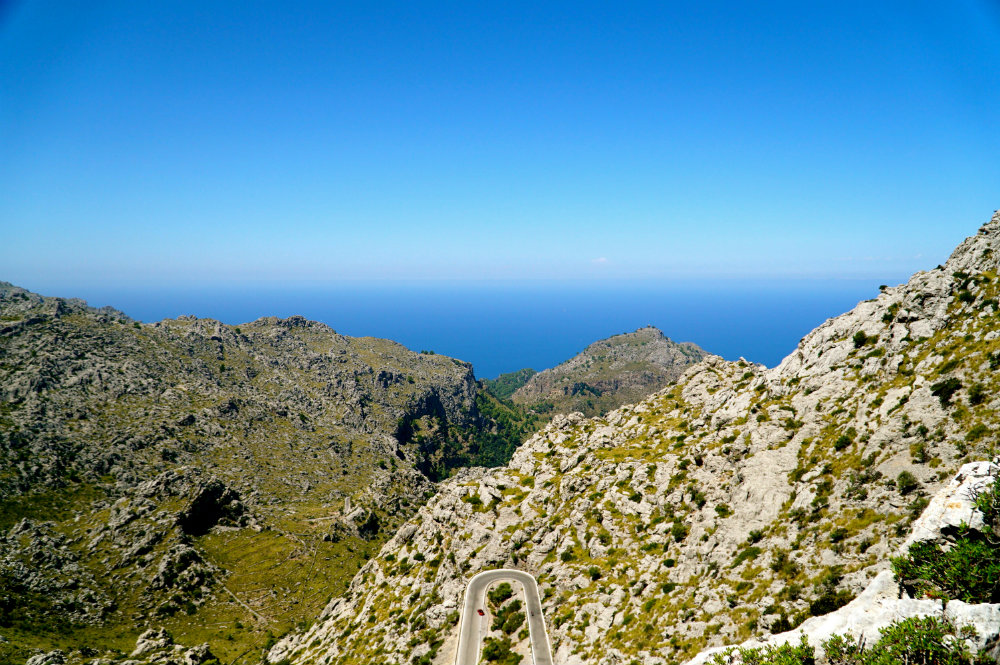 Driving the road to Sa Calobra in Mallorca.