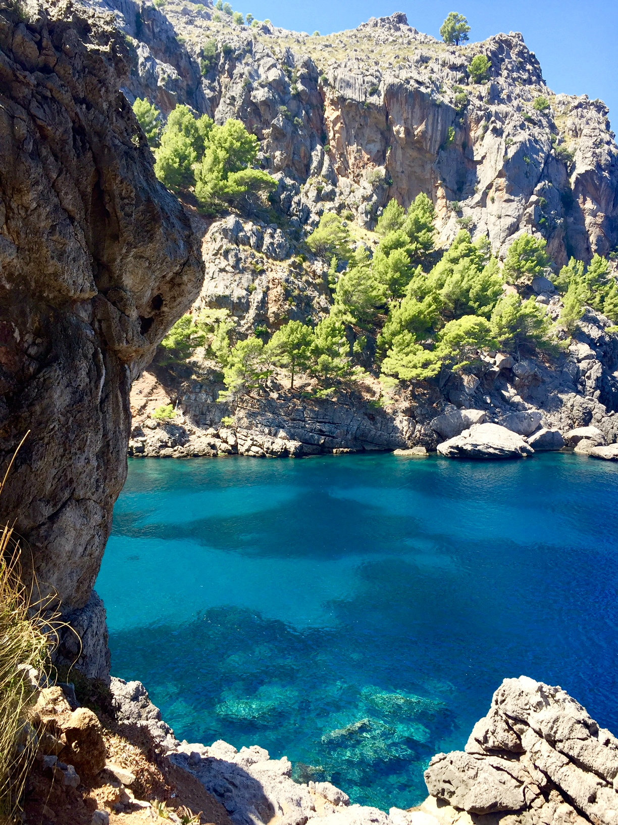 Walking through the cliffs in Western Mallorca.