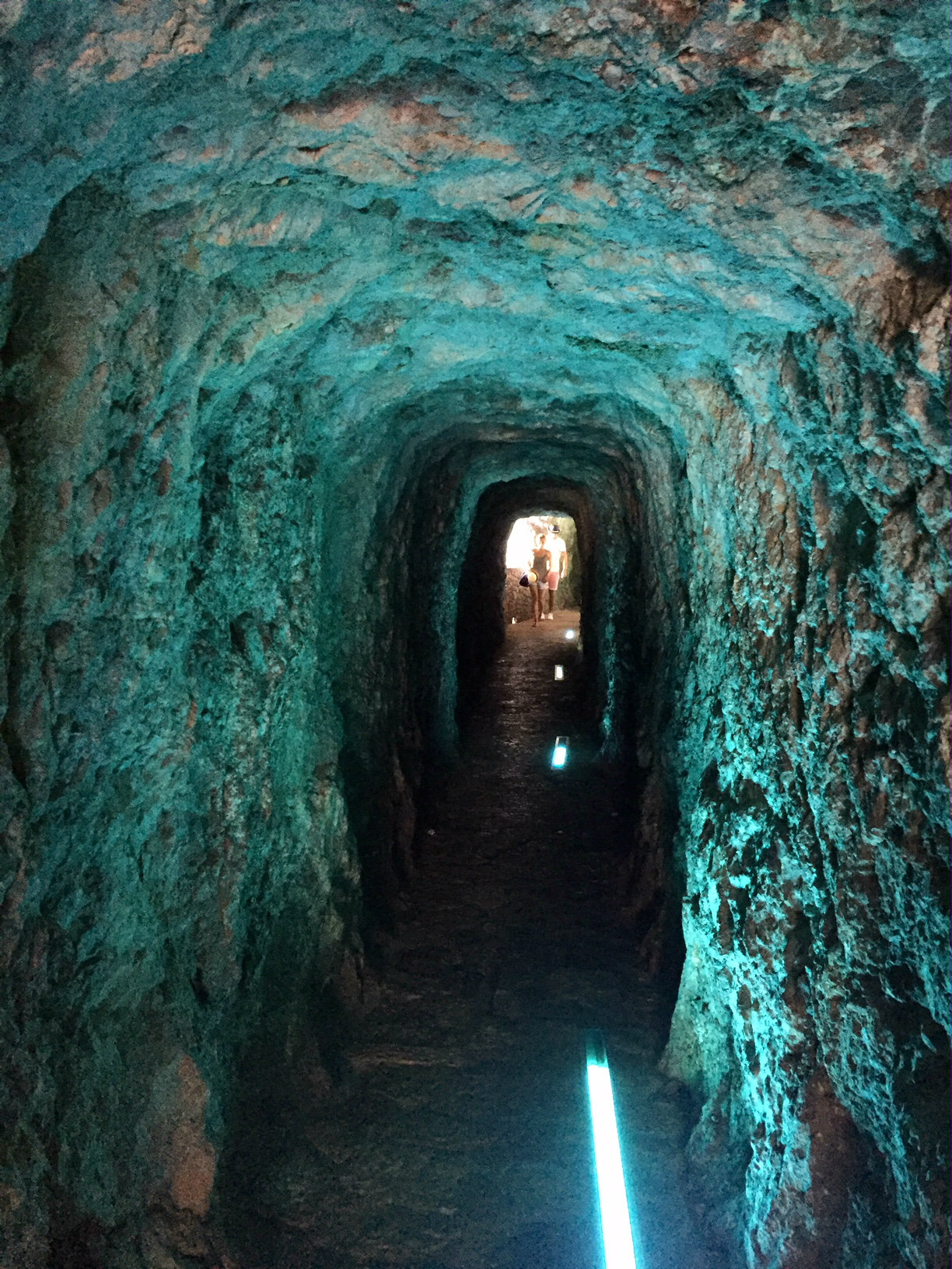 Tunnel to beach in Sa Calobra in Western Mallorca.