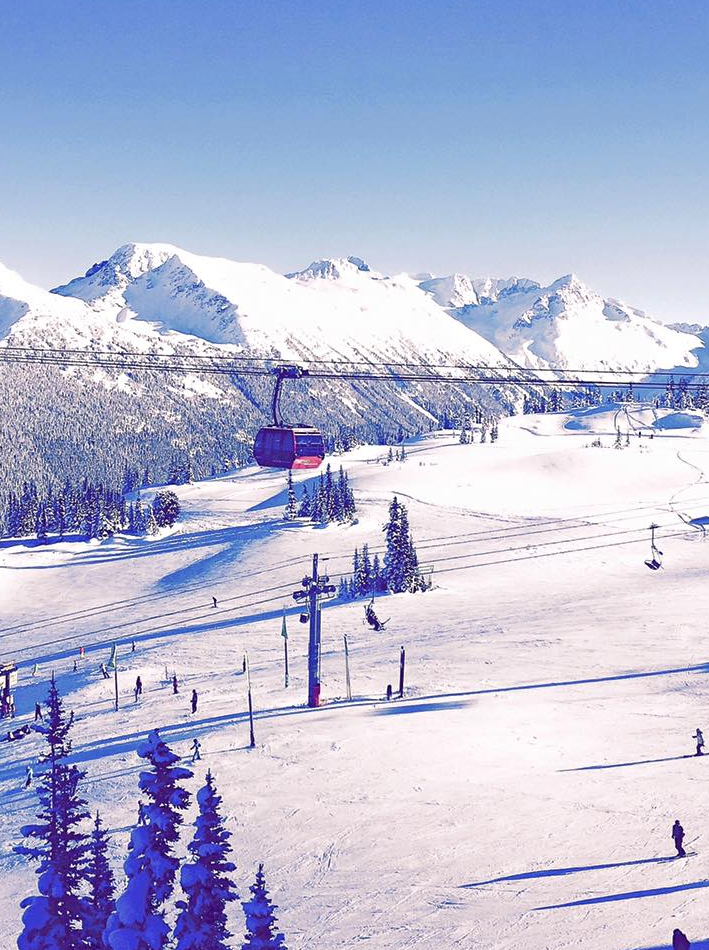View of the gondola at Whistler mountain in Canada.