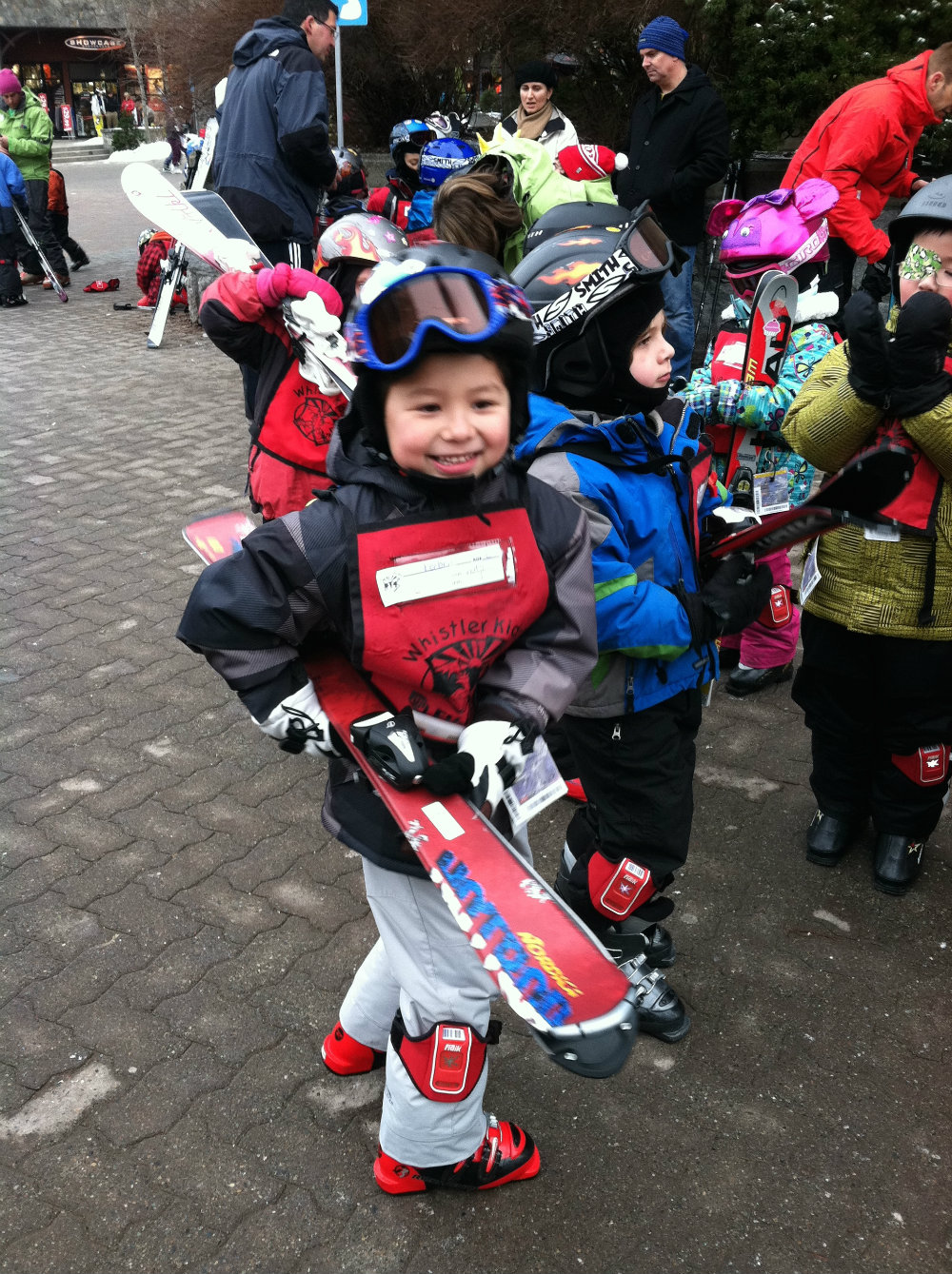 Ski school at Whistler mountain in Canada.