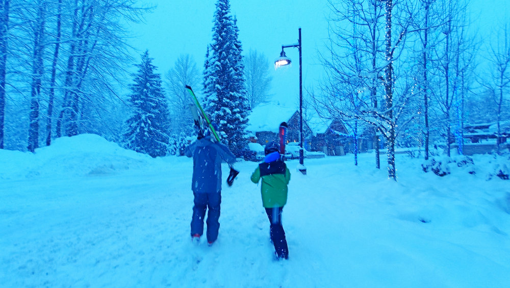 Snowy walk at Whistler mountain in Canada.